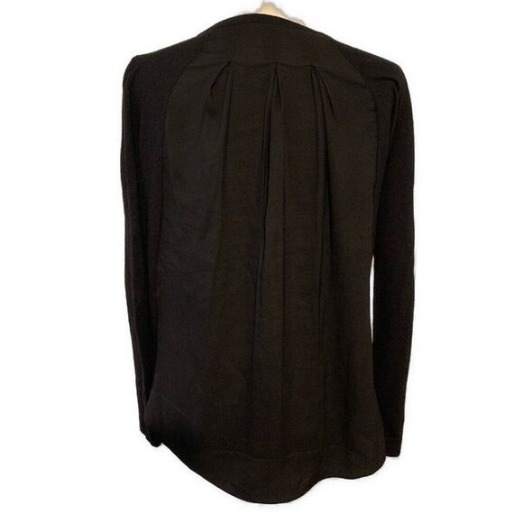 Ann Taylor Solid Black Crew Neck Long Sleeve Sweater Small - Picture 2 of 4